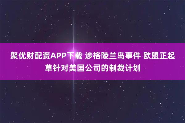 聚优财配资APP下载 涉格陵兰岛事件 欧盟正起草针对美国公司的制裁计划
